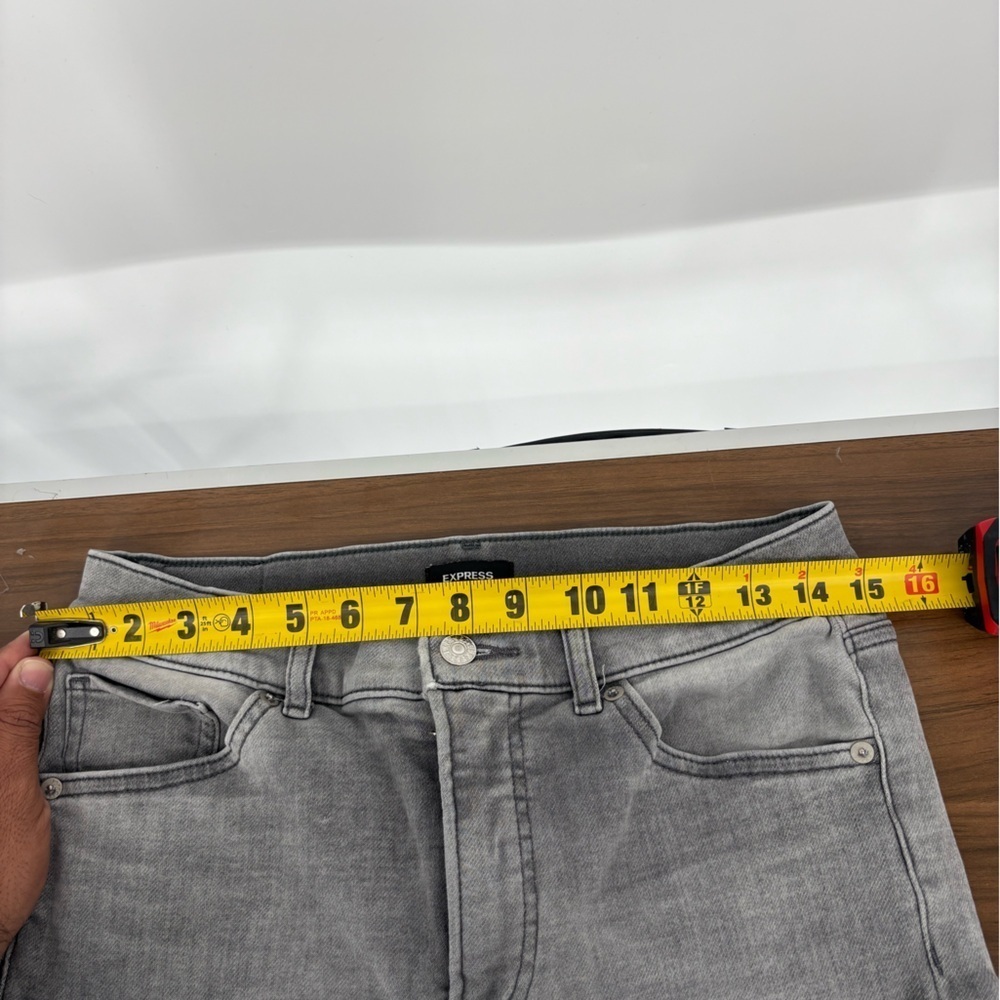 EXPRESS High Waisted Gray Wash Skinny Jeans - Picture 7 of 8